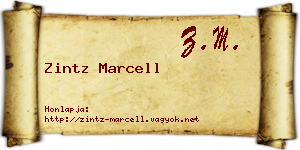 Zintz Marcell névjegykártya